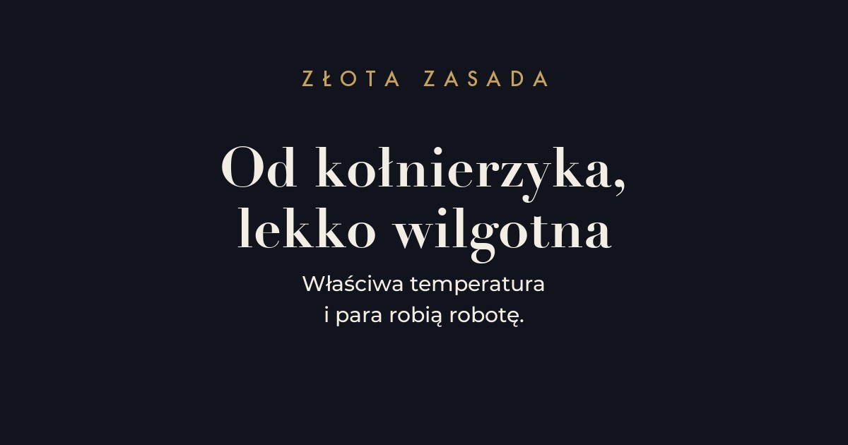 Zasada prasowania koszuli - od kołnierzyka, lekko wilgotna, z parą