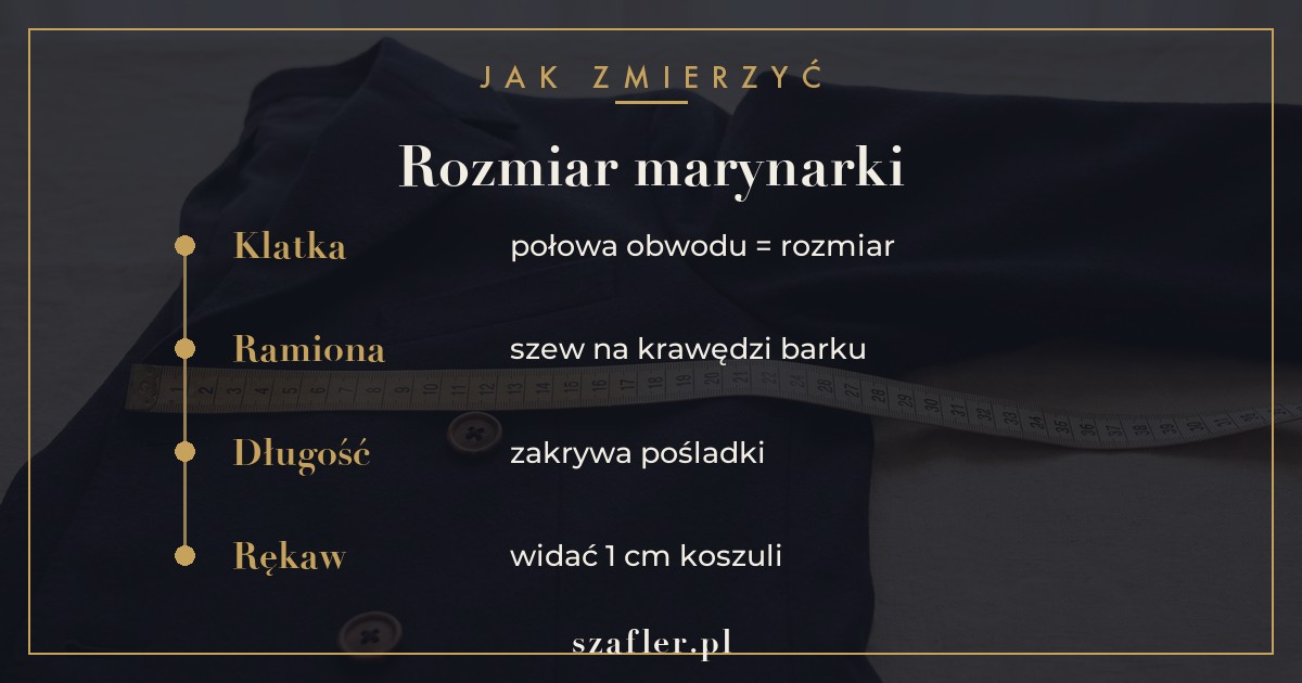 Jak zmierzyć rozmiar marynarki - obwód klatki, ramiona, długość, rękaw