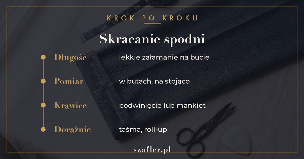 Jak skrócić spodnie krok po kroku - dobór długości i załamania nogawki
