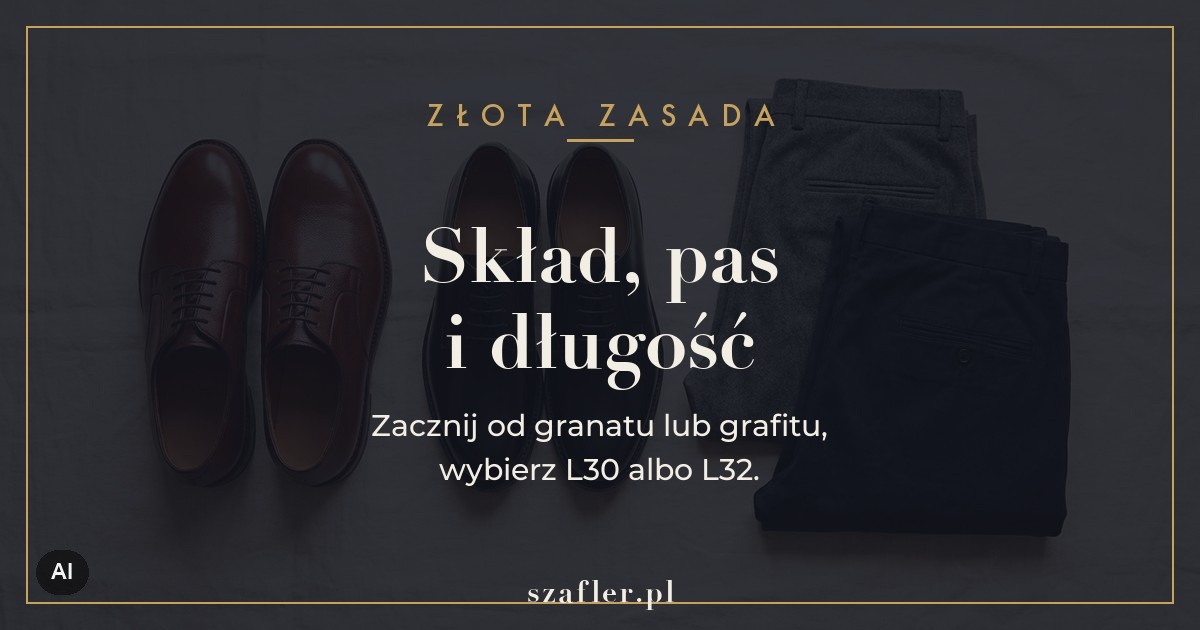 Zasada wyboru spodni materiałowych - skład, obwód pasa i długość nogawki