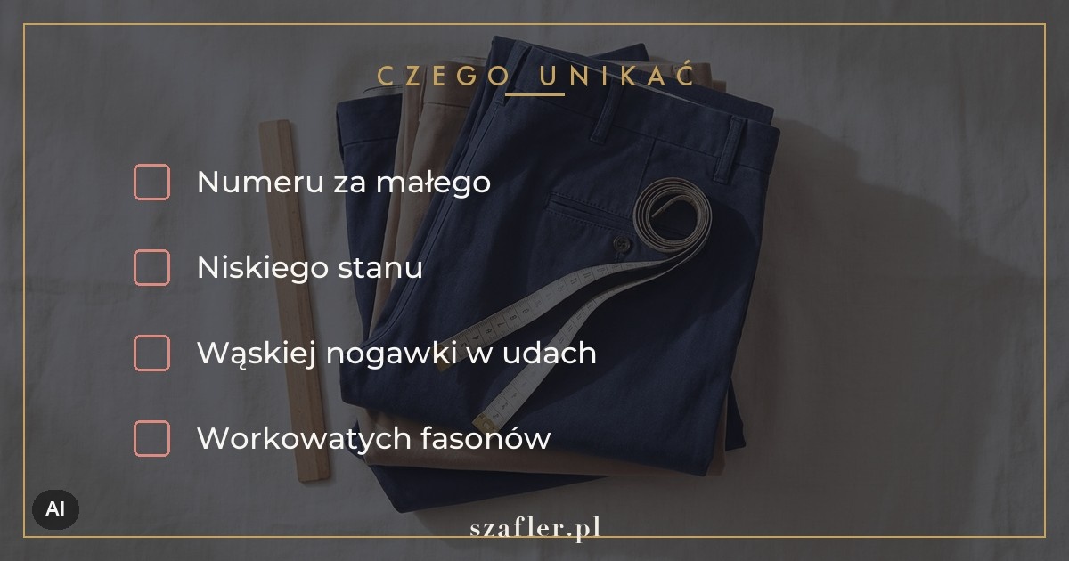 Czego unikać przy dużych rozmiarach spodni - za mały numer i niski stan