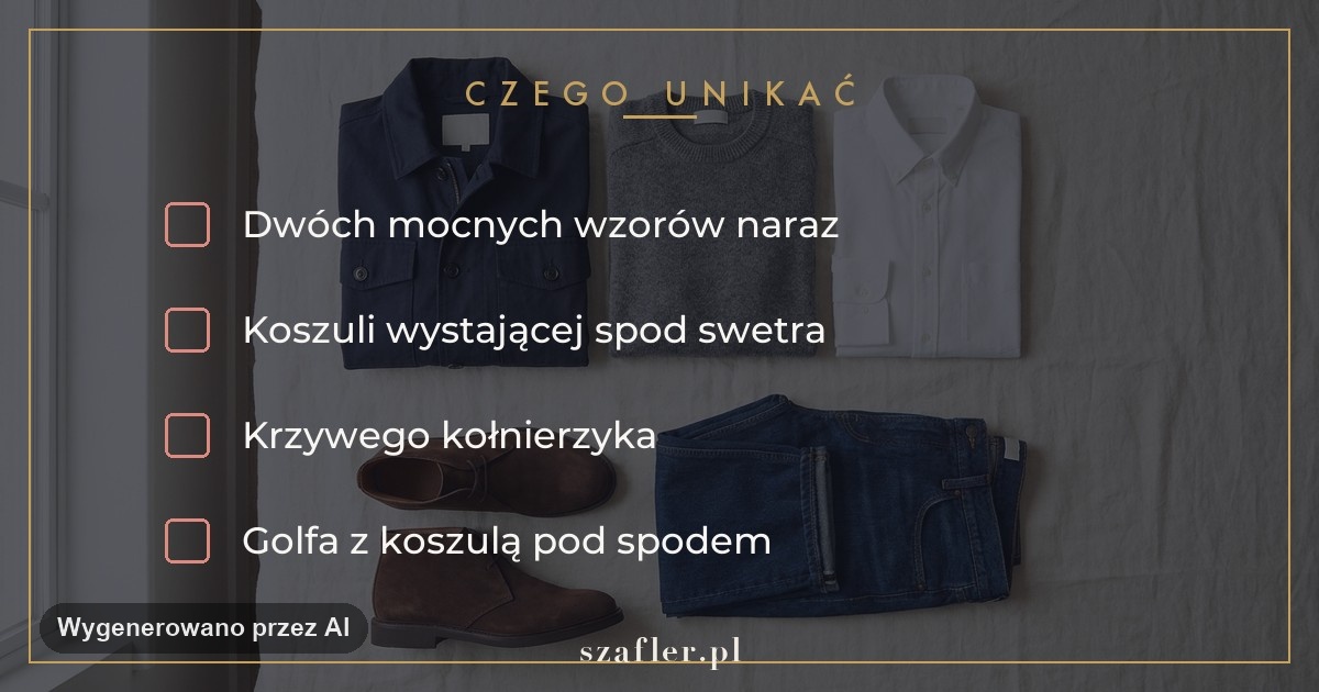 Czego unikać - dwa mocne wzory i wystający mankiet