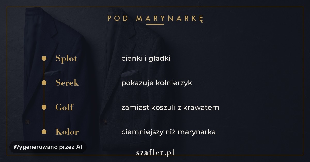 Cienki sweter w serek jako warstwa pod marynarką