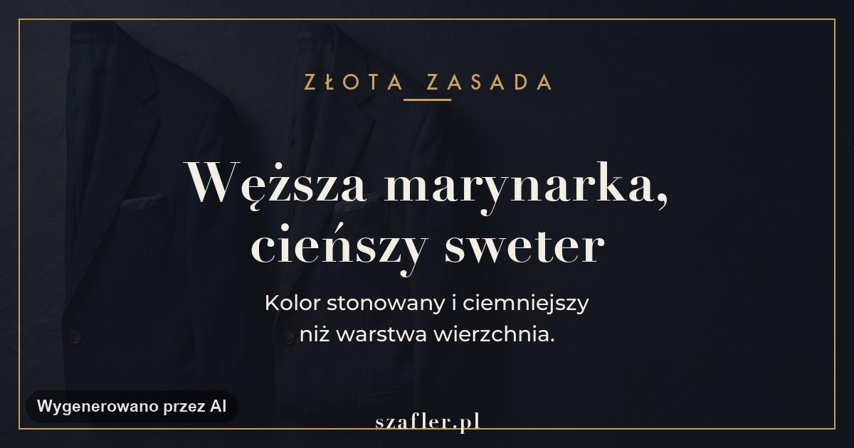 Zasada - im węższa marynarka, tym cieńszy sweter