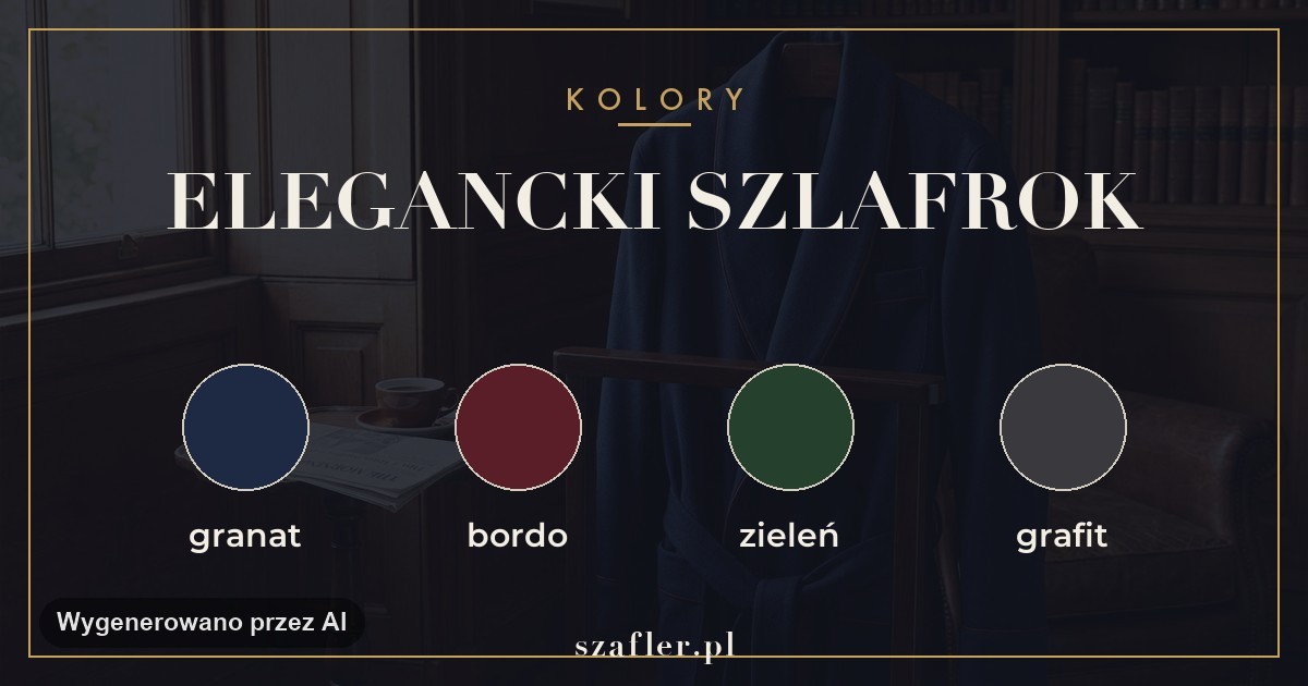 Eleganckie kolory szlafroka - granat, bordo, butelkowa zieleń, grafit