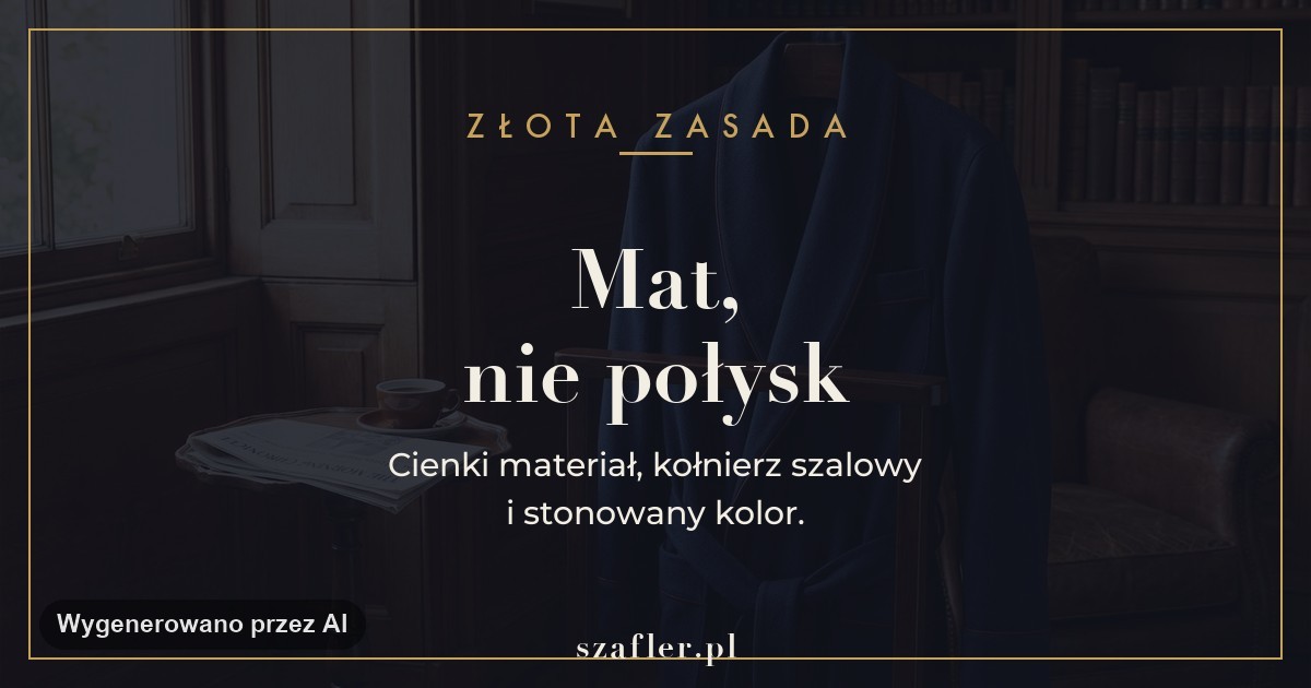 Zasada - elegancki szlafrok poznasz po macie, nie po połysku