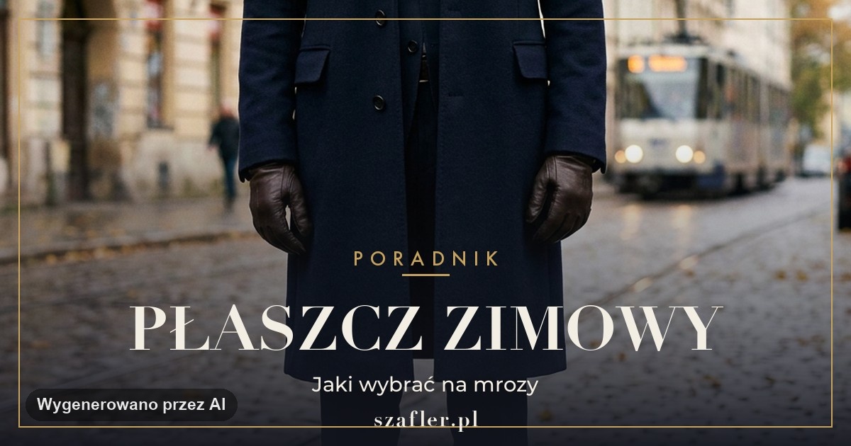 Płaszcz zimowy męski - wełniany, do kolana
